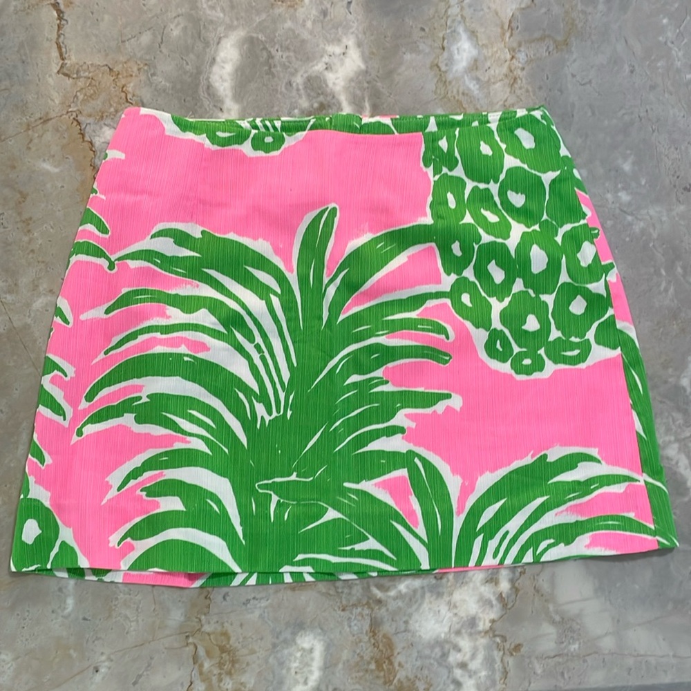 Lily Pulitzer pink and green pineapple mini skirt 00